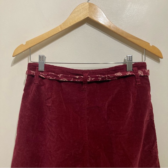 April Cornell Velvet Trousers Size Medium Raspberry Removable Belt High Waist - Picture 6 of 11